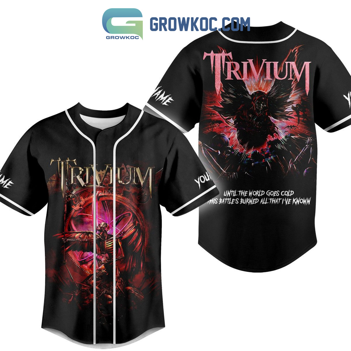 New Trivium Until The World Goes Cold This Battles Burned All That I've Known Personalized Baseball Custom Jersey Fan Gift