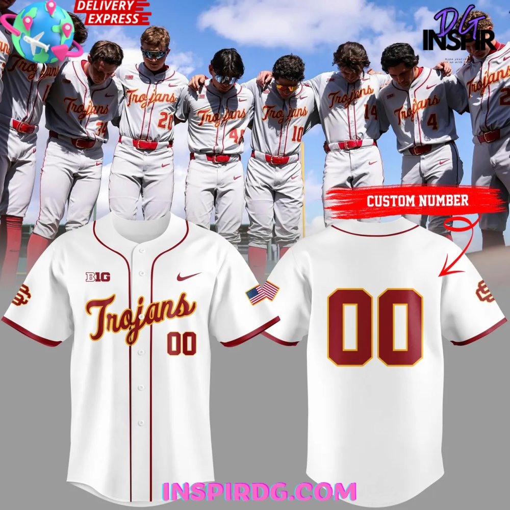 New USC Trojans Baseball Classic Script Special Baseball Custom Jersey Fan Gift
