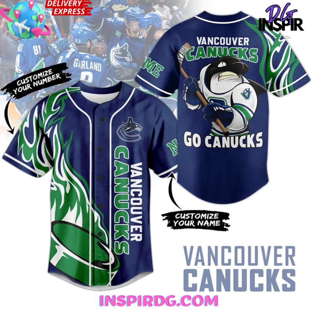 New Vancouver Canucks Custom Name Baseball Custom Jersey Fan Gift