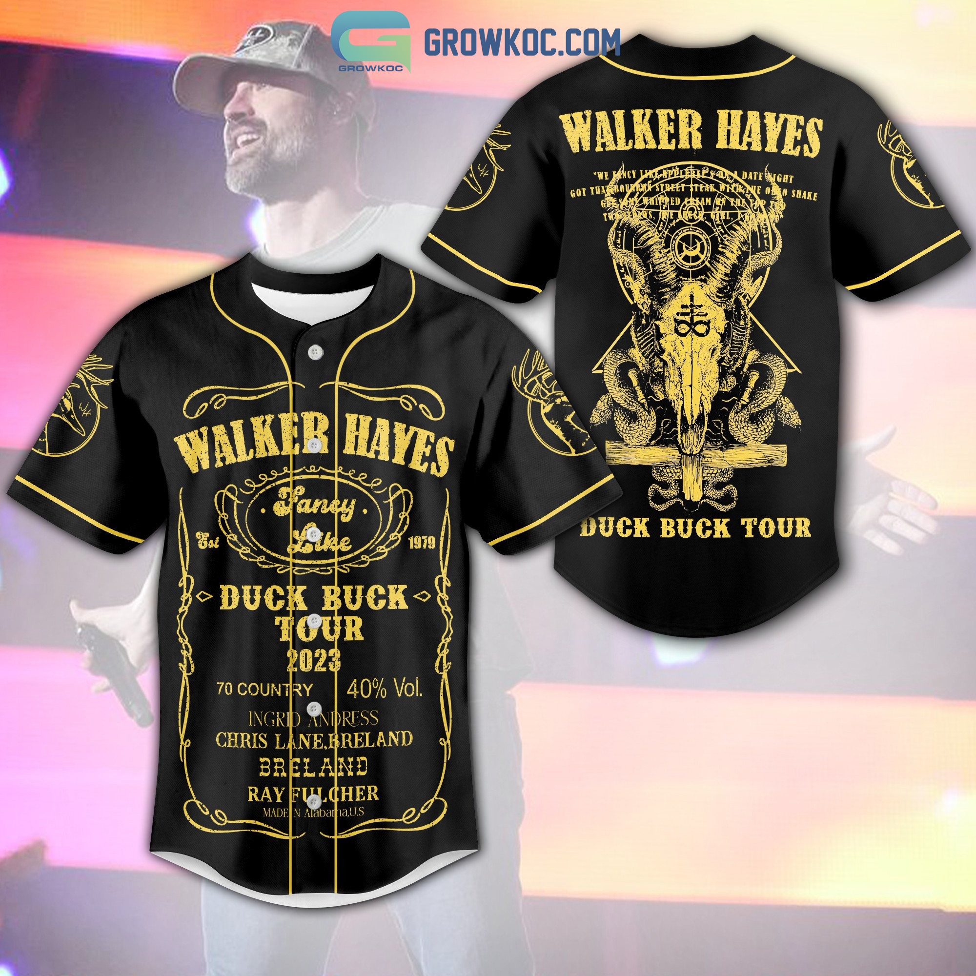 New Walker Hayes Duck Buck Tour 2023 Baseball Custom Jersey Fan Gift