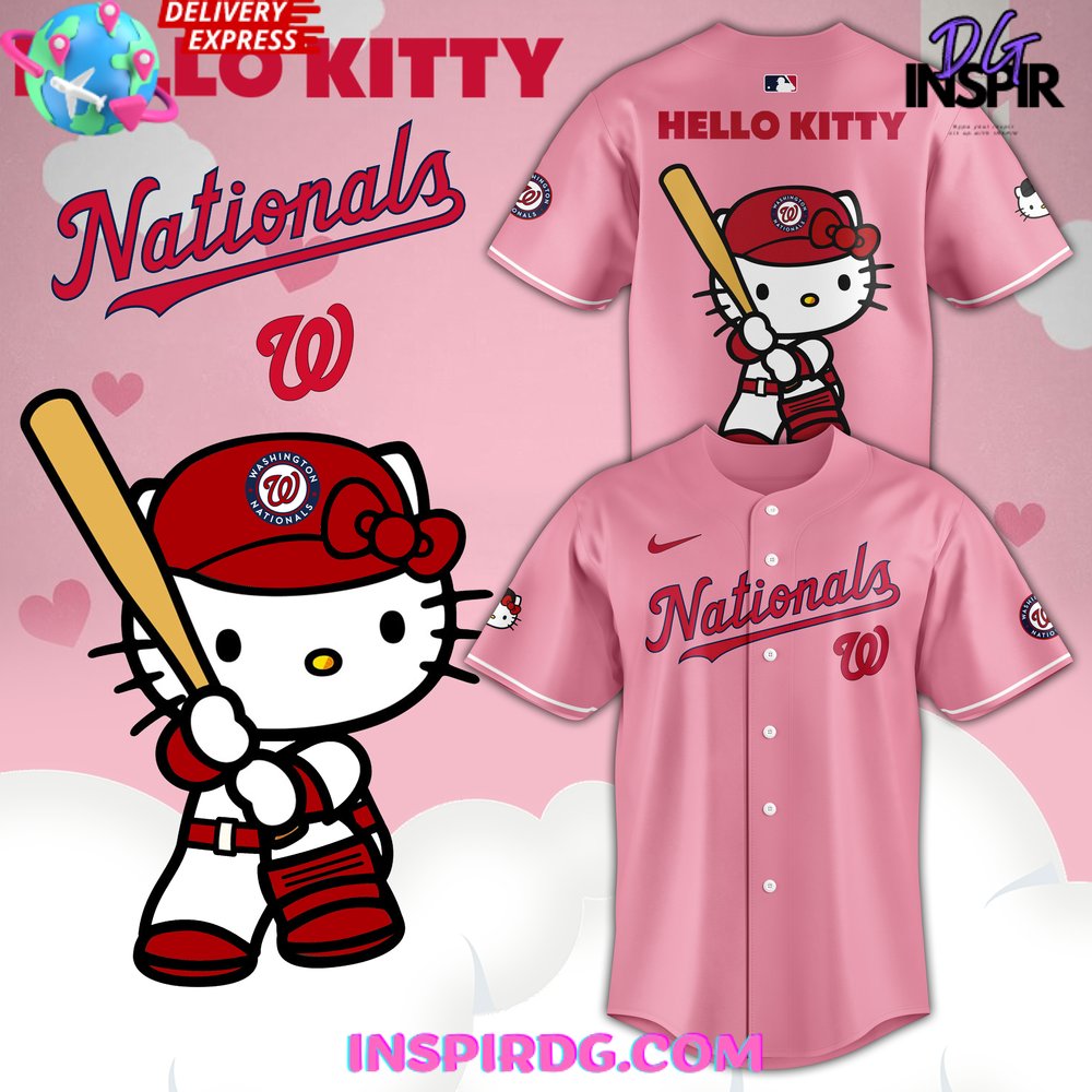 New Washington Nationals x Hello Kitty 2024 Baseball Custom Jersey Fan Gift
