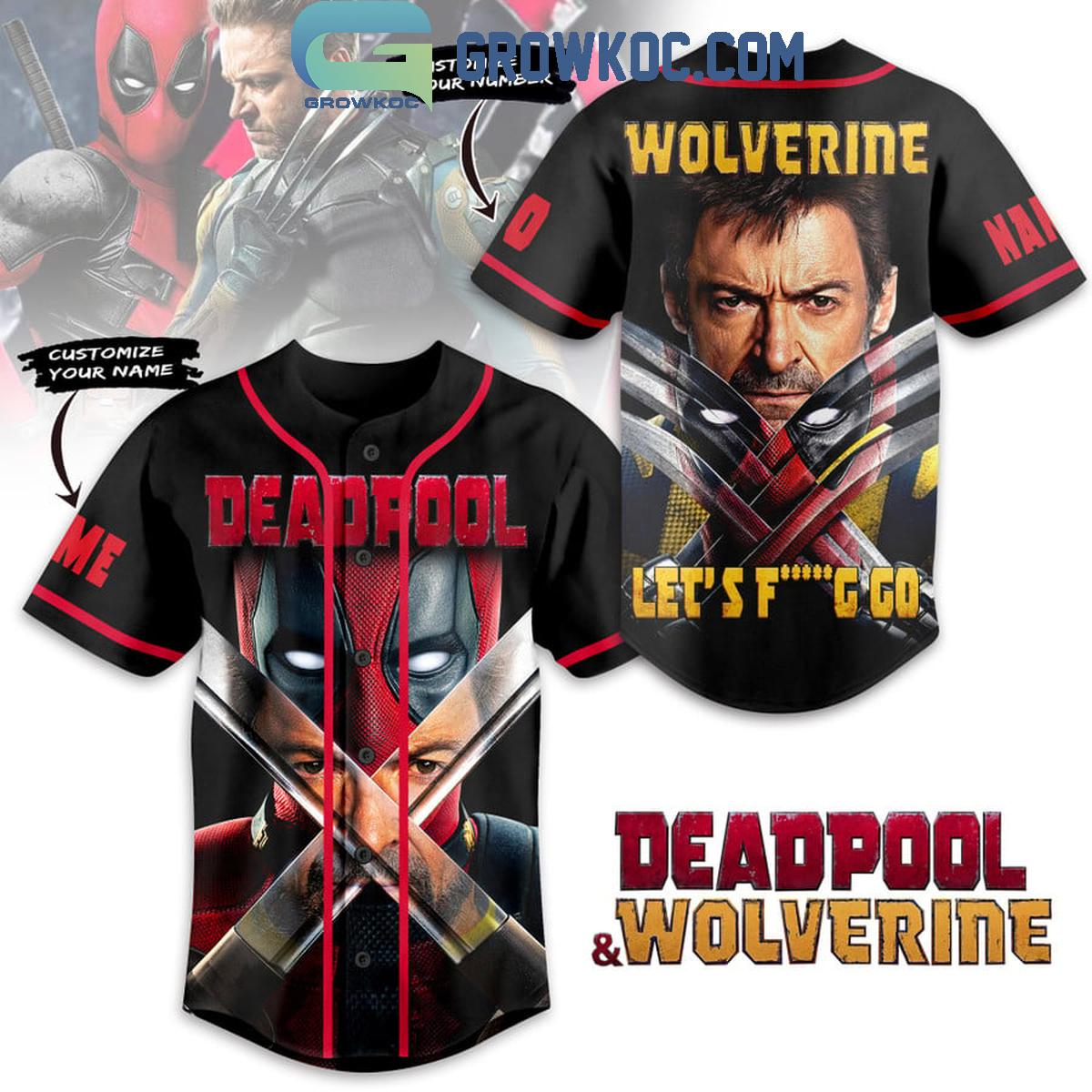 New Wolverine Deadpool Let's F Go Personalized Baseball Custom Jersey Fan Gift
