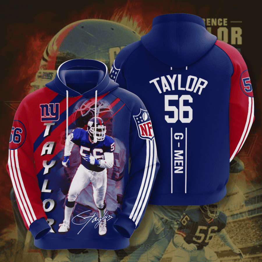 New York Giants 56 Lawrence Taylor Hoodie Zip Hoodie
