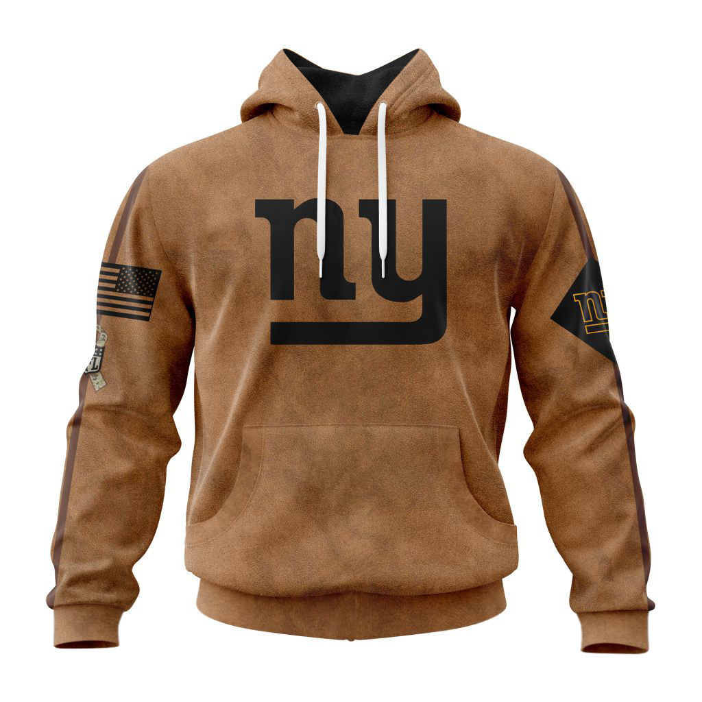 New York Giants Basic Brown NFL 3D Hoodie