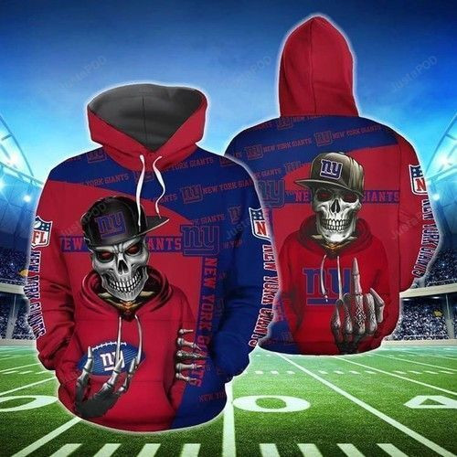 New York Giants Hiphop Skeleton Hoodie  Zip Hoodie