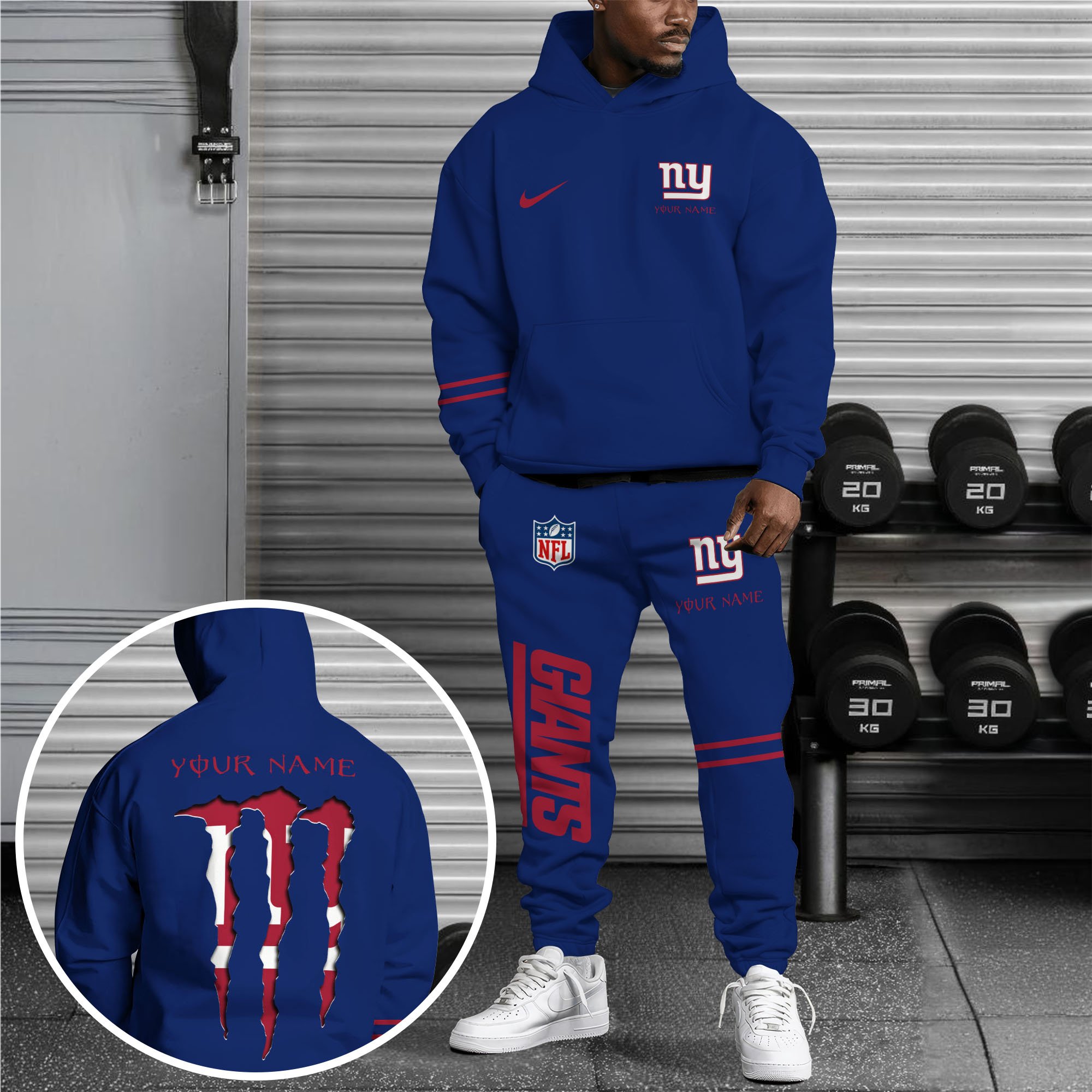New York Giants Hoodie Sweatpants Set Custom Your name, Sport Hoodie Sweatpants Set Gift For Sport Music Fans