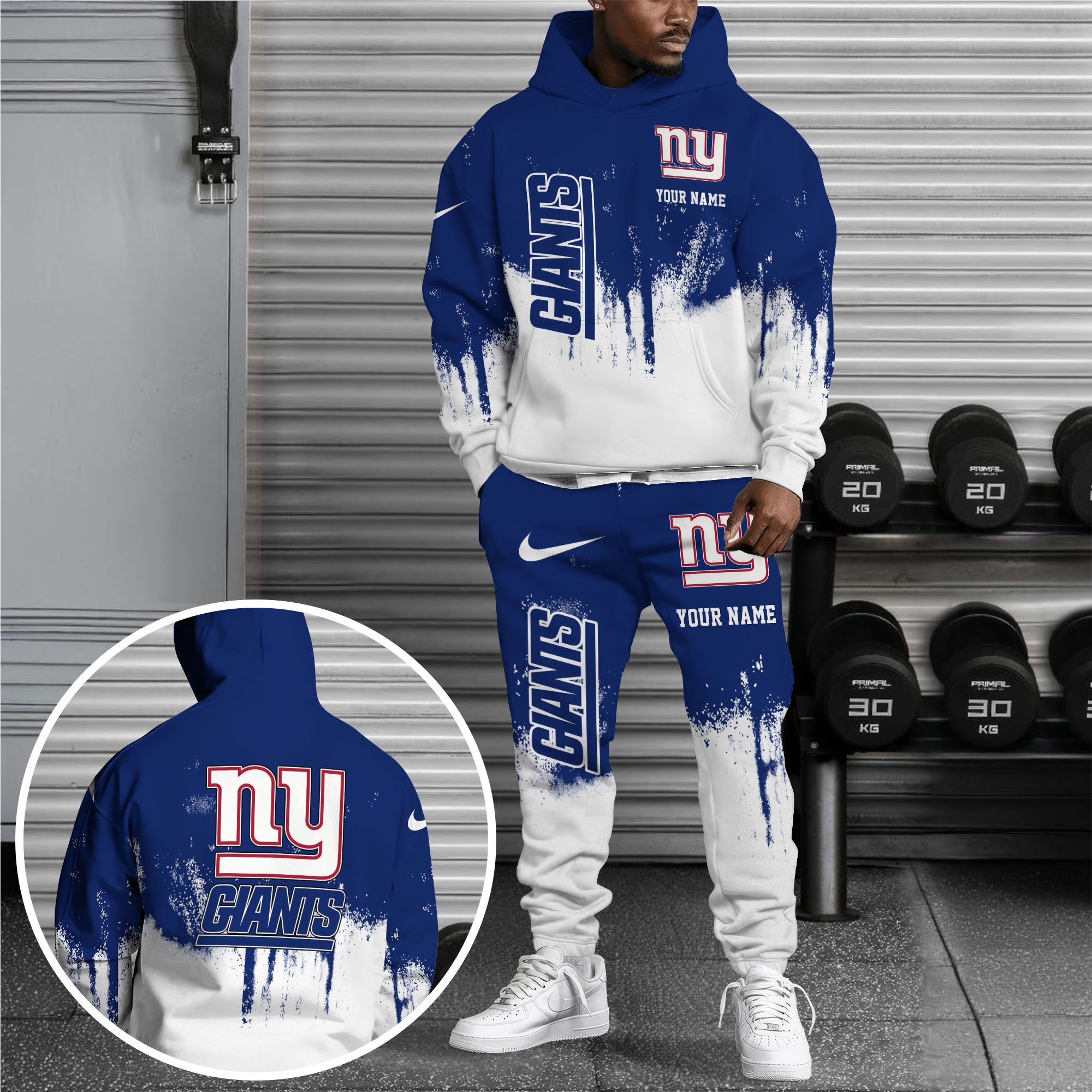 New York Giants Hoodie Sweatpants Set Custom Your name, Sport Hoodie Sweatpants Set, Sport Gifts For Fan Gift For Sport Music Fans
