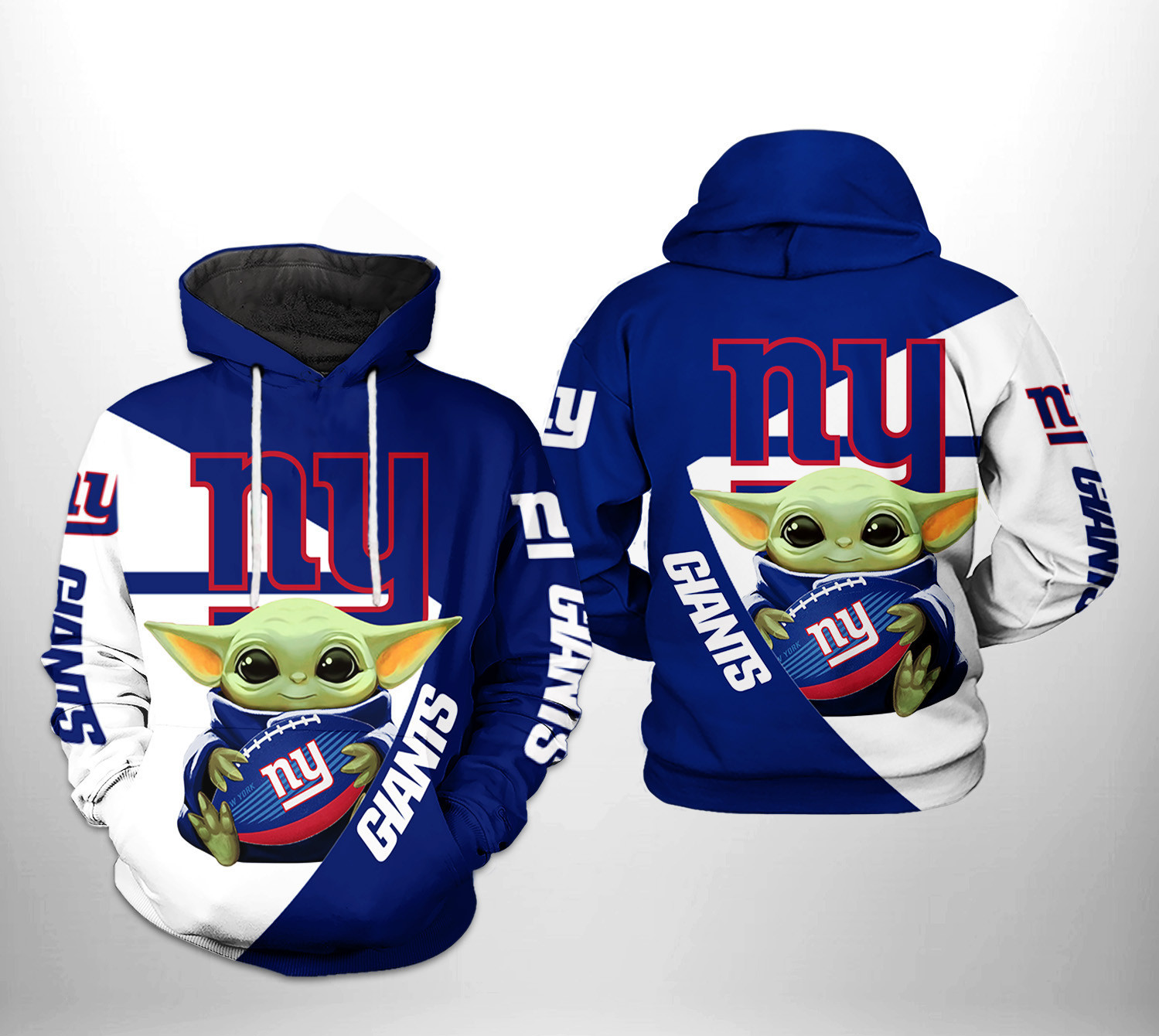 New York Giants NFL Baby Yoda Team Hoodie Zip Hoodie