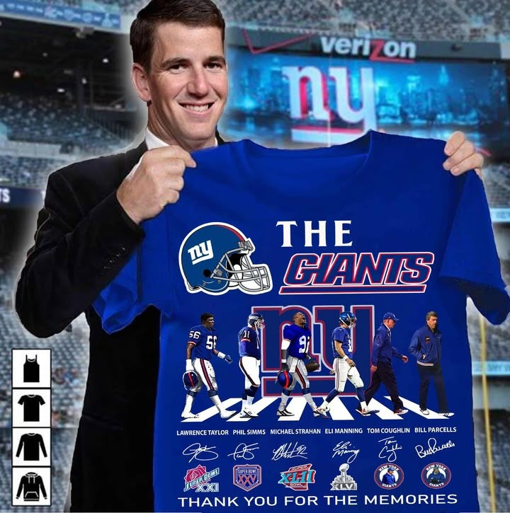 New York Giants Sky Line Team Thank You For The Memories T-Shirt Giants Merch - vazava store