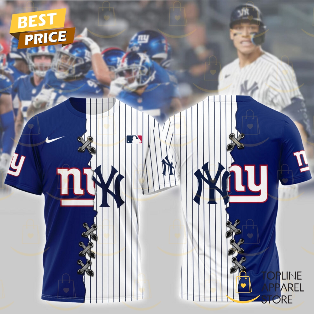 New York Giants x New York Yankees Design 3D T-Shirt Premium Merchandise