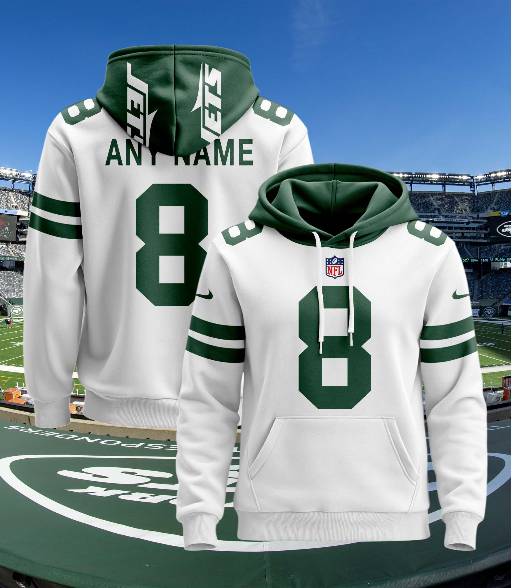 New York Jets Personalized Name And Number NFL 3D Hoodie Version 6