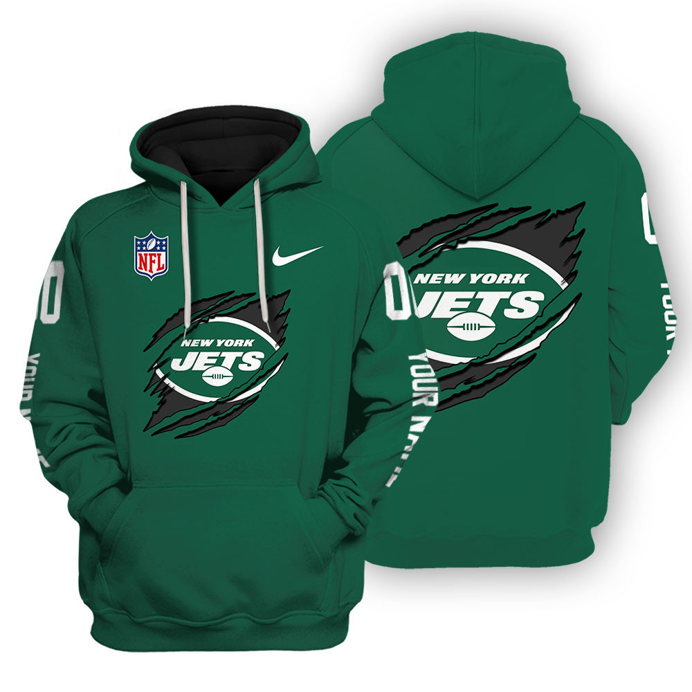 New York Jets Scratch Logo NFL 3D Hoodie Version 101
