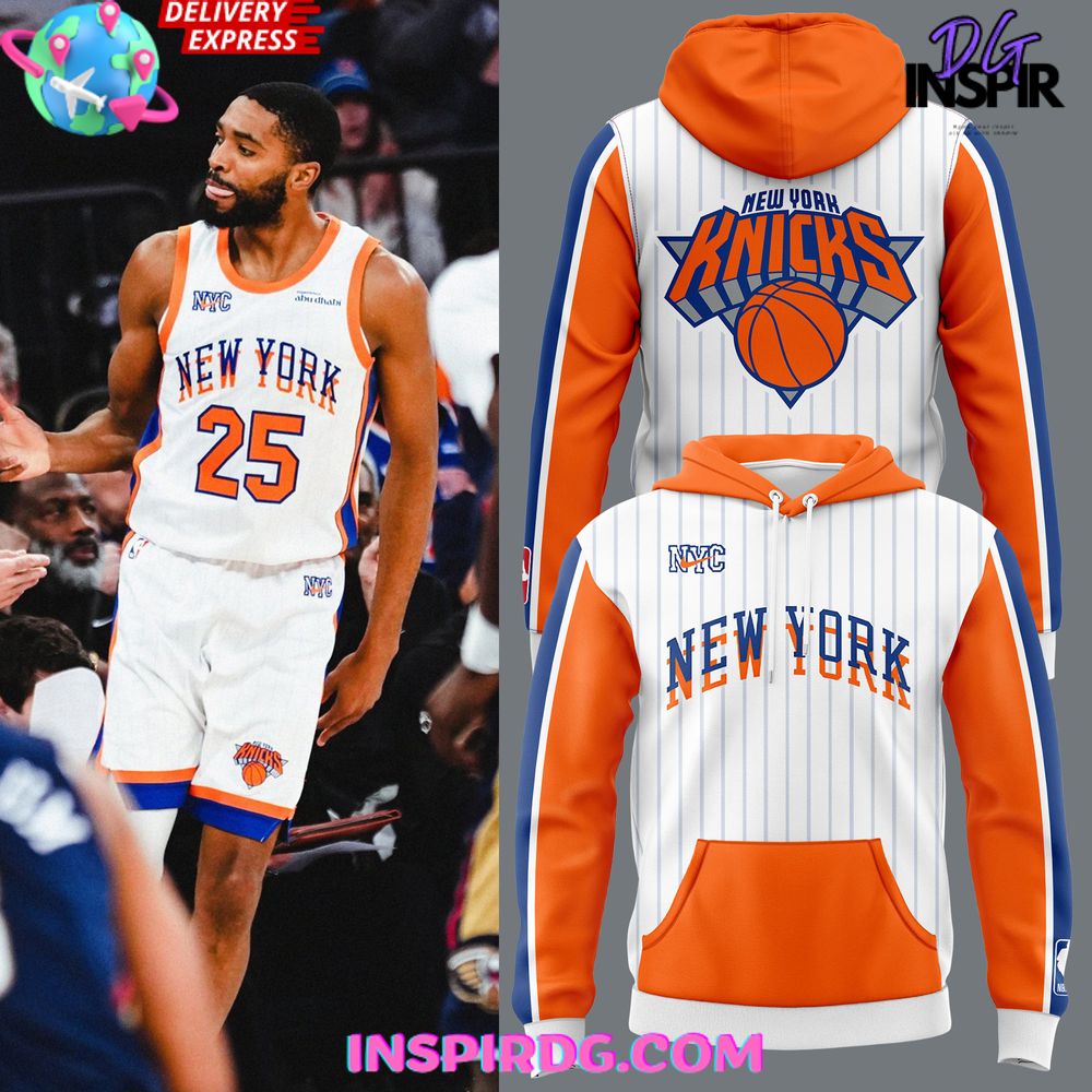 New York Knicks Basketball Pinstripe City Edition Hoodie Gift For Sport Music Fans