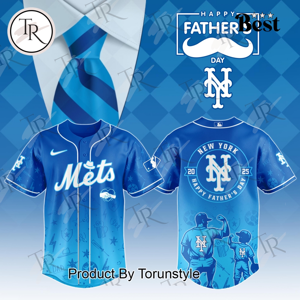 New York Mets Happy Fatherâ€™s Day 2025 Baseball Jersey