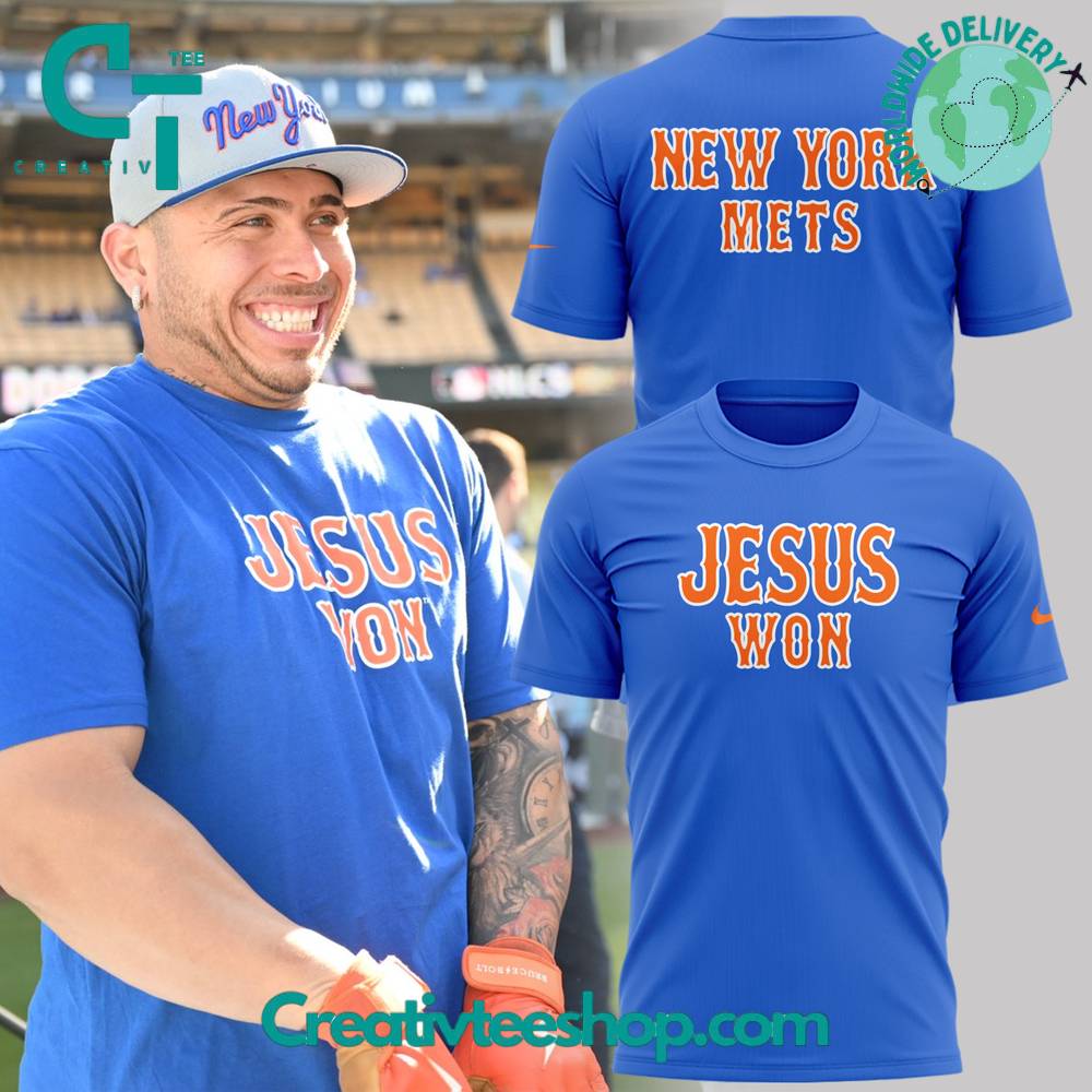 New York Mets Jesus Won Tee