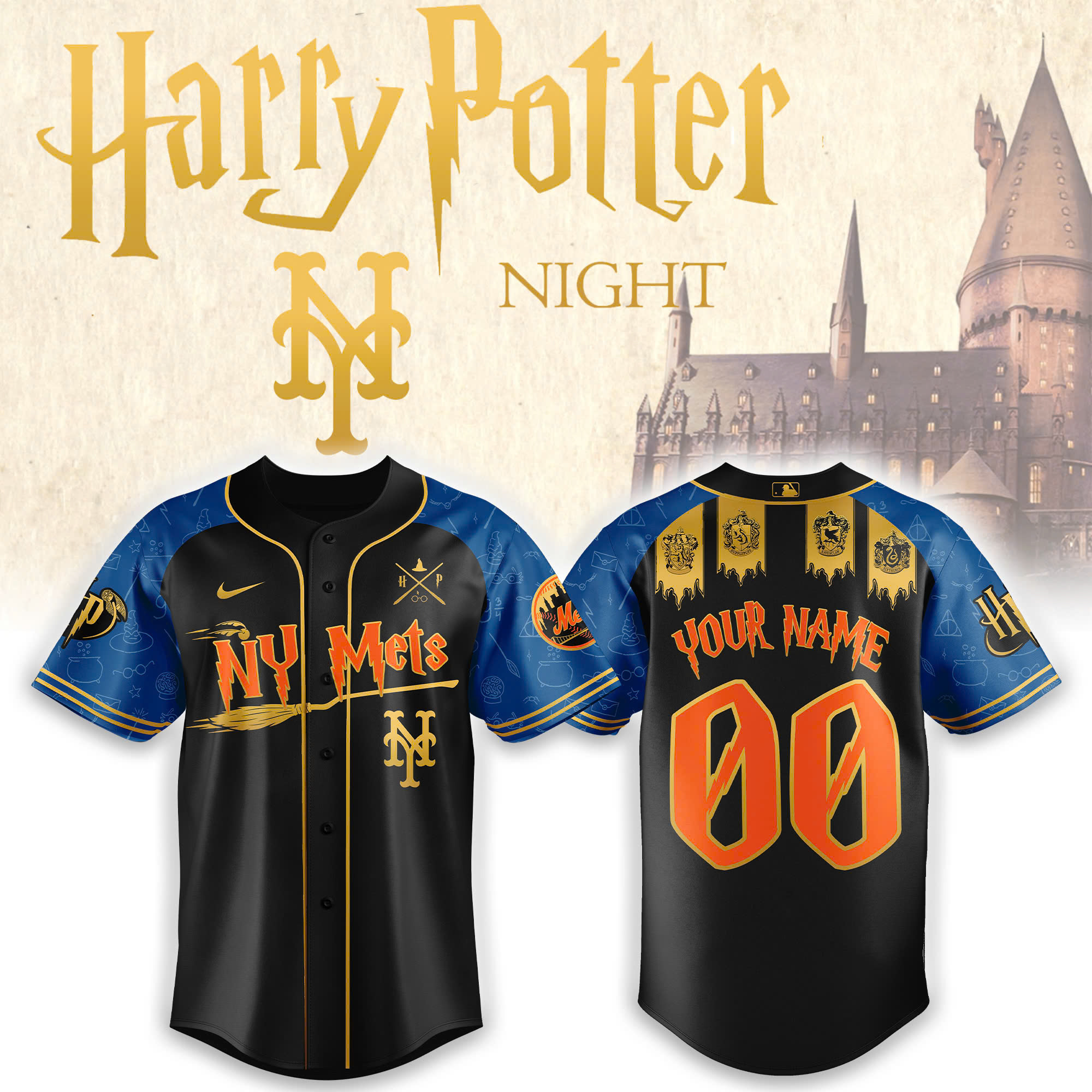 New York Mets MLB x Harry Potter Personalized Baseball Jersey For Fan