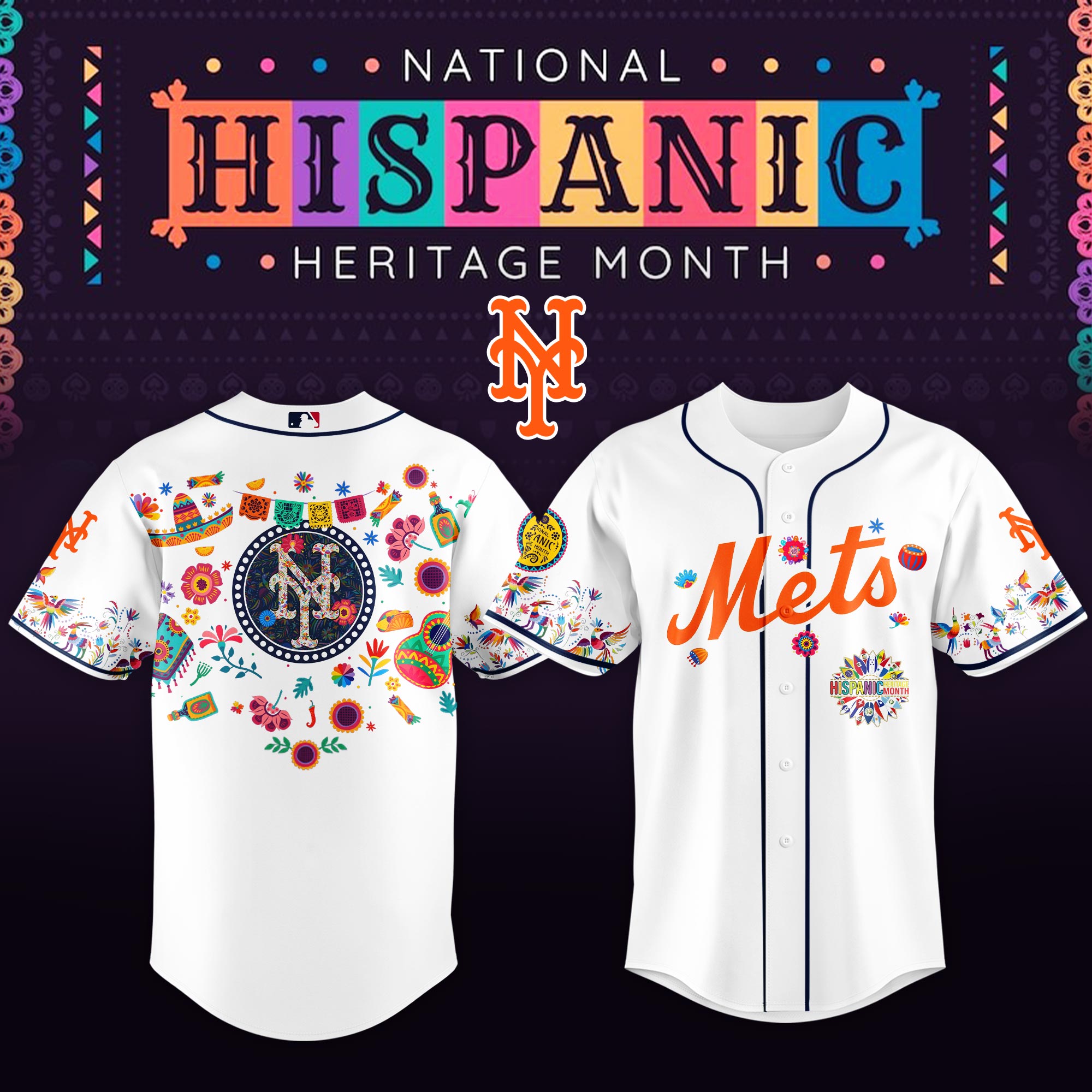 New York Mets MLB X Hispanic Heritage Personalized Baseball Jersey For Fans