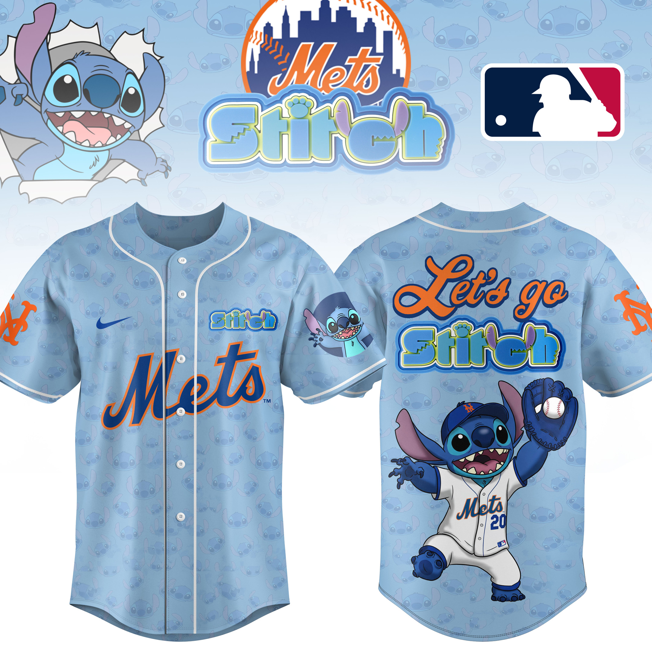 New York Mets MLB x Lilo & Stitch Personalized Baseball Jersey For Fan