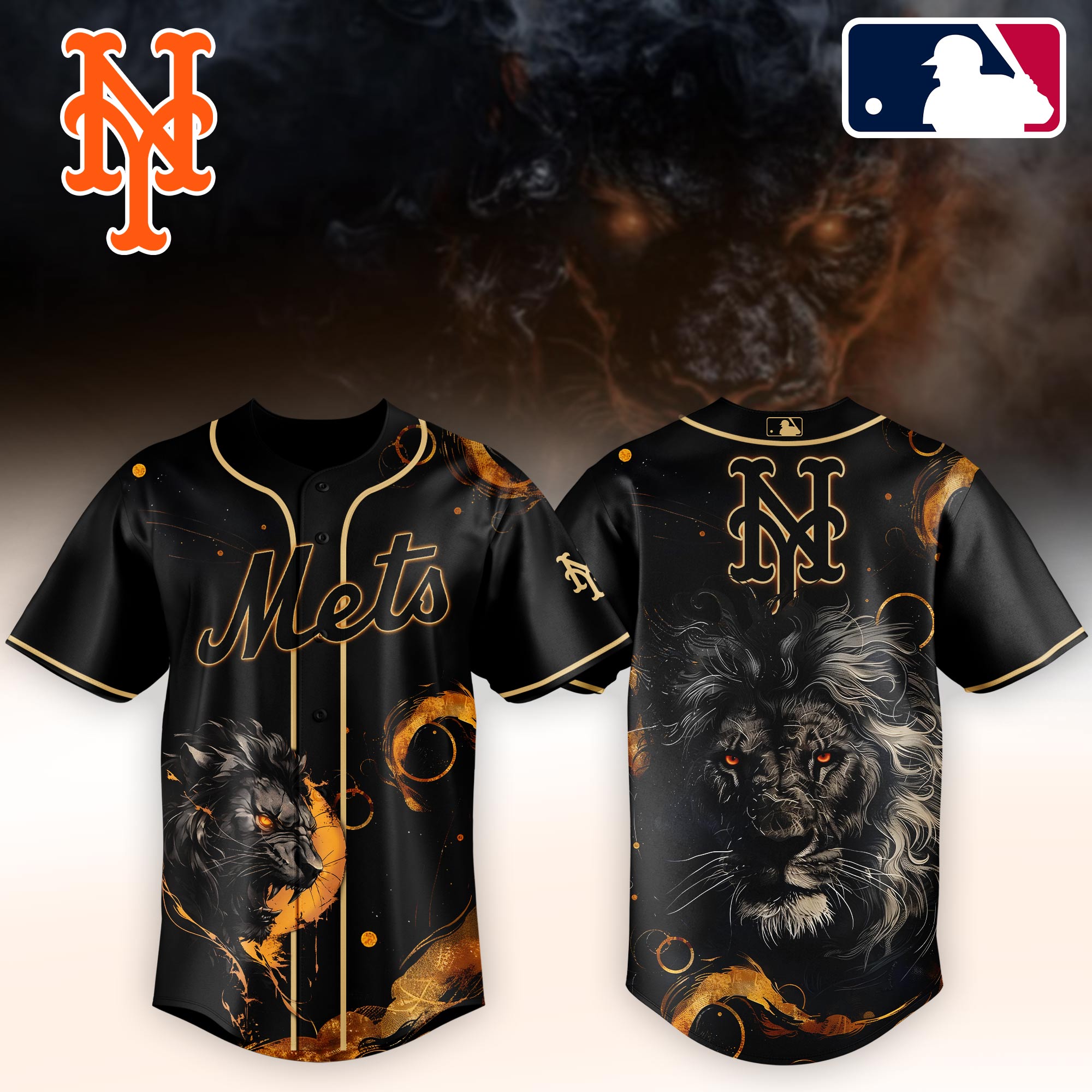 New York Mets MLB x Lion Personalized Baseball Jersey For Fans