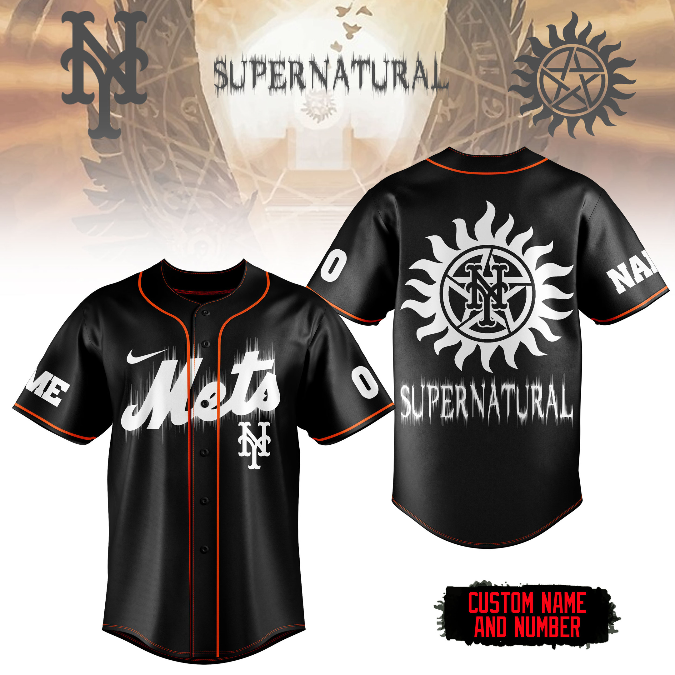 New York Mets MLB x Supernatural Personalized Baseball Jersey For Fan