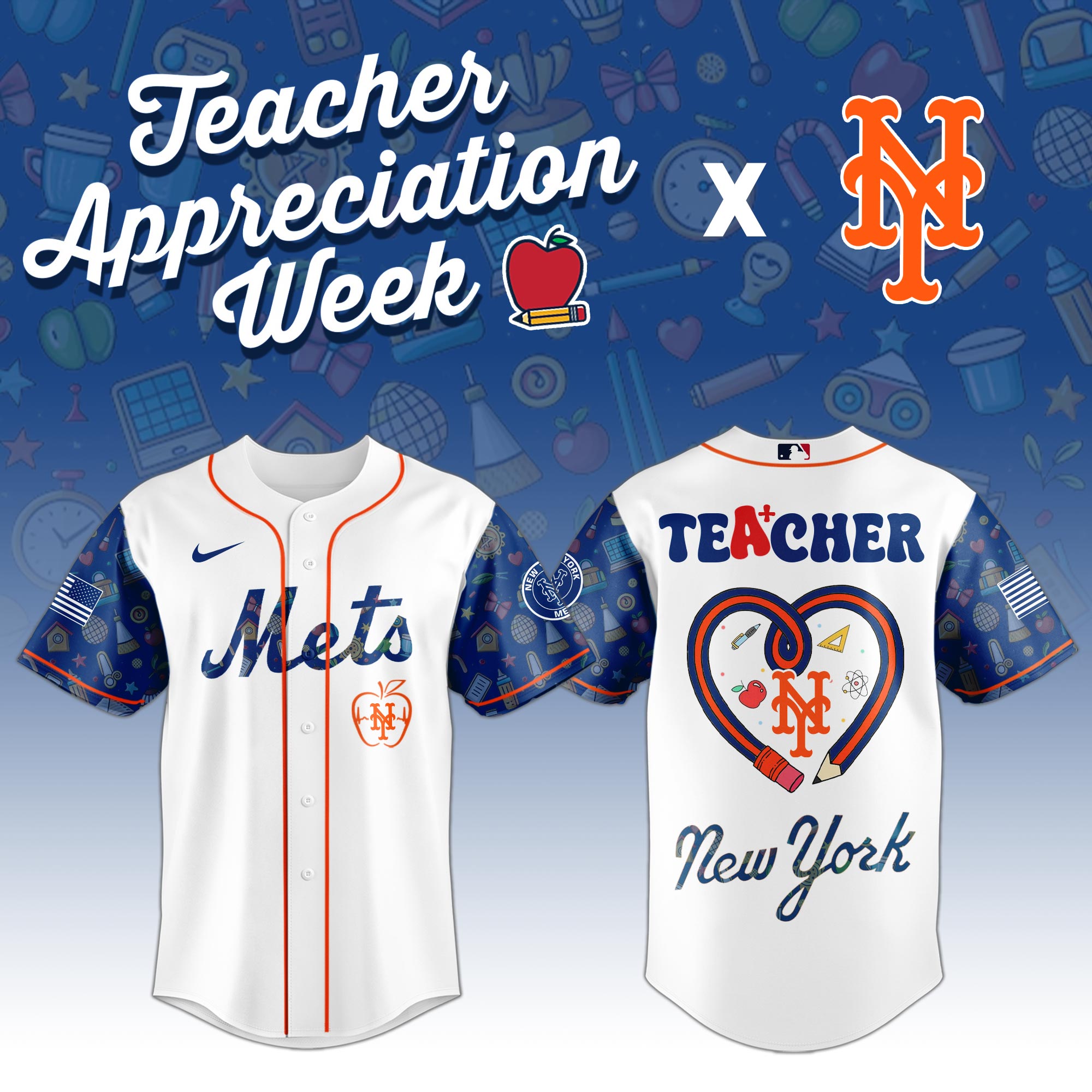 New York Mets MLB X Teacher Appreciation Week Personalized Baseball Jersey For Fans