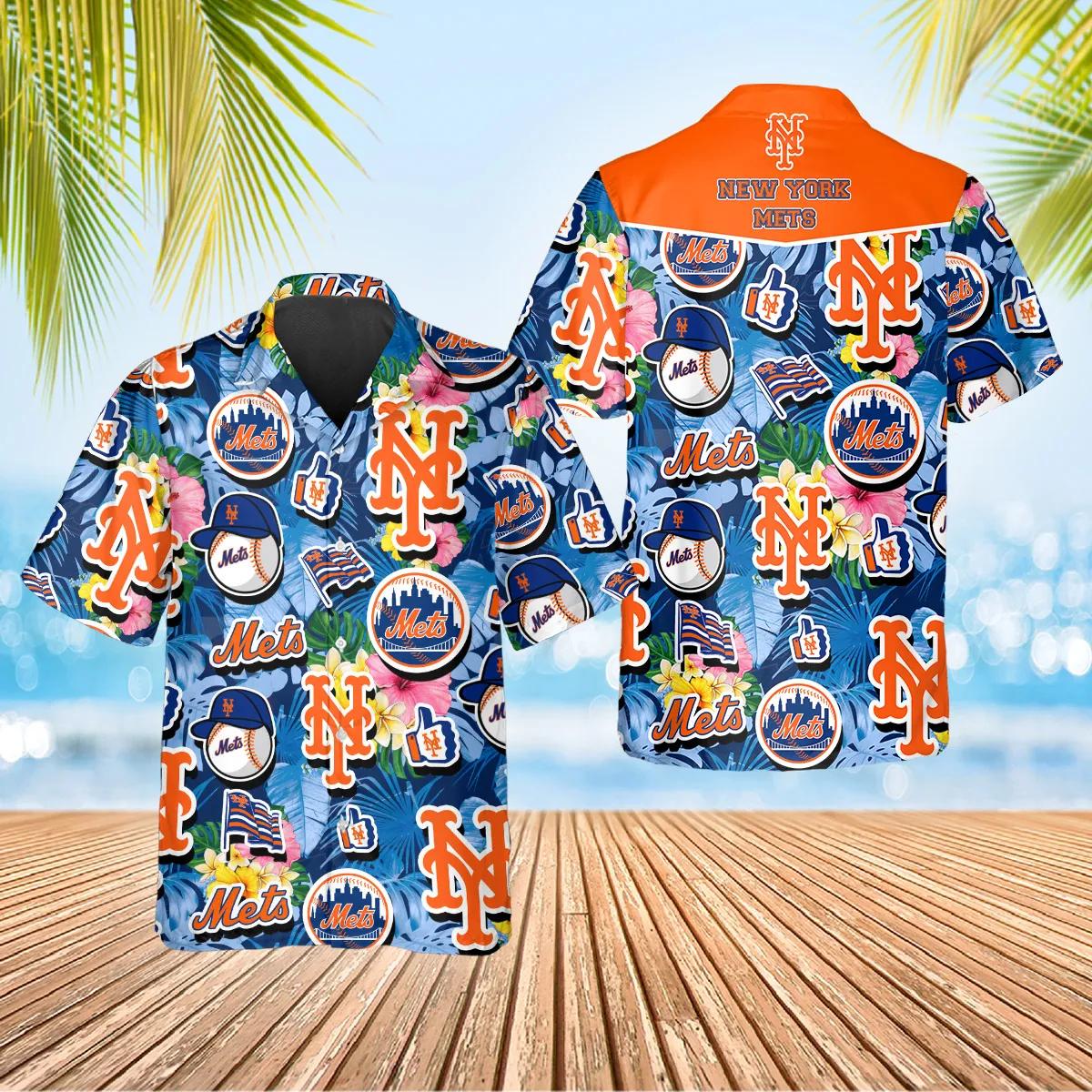 New York Mets Ocean Breeze Aloha Hawaiian Shirt for Men And Women Gift For Sport Music Fans
