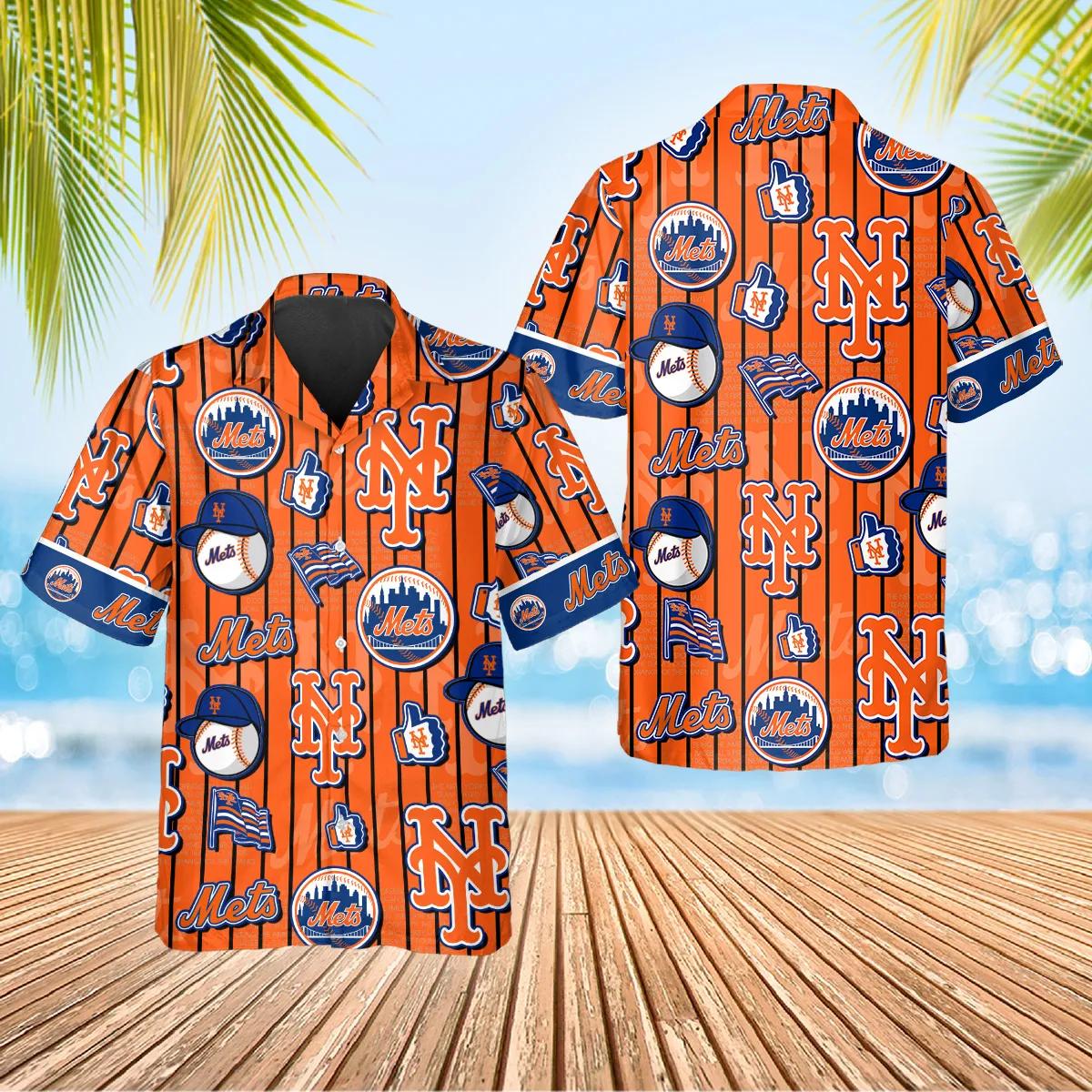 New York Mets Summer Waves Aloha Hawaiian Shirt for Men And Women Gift For Sport Music Fans