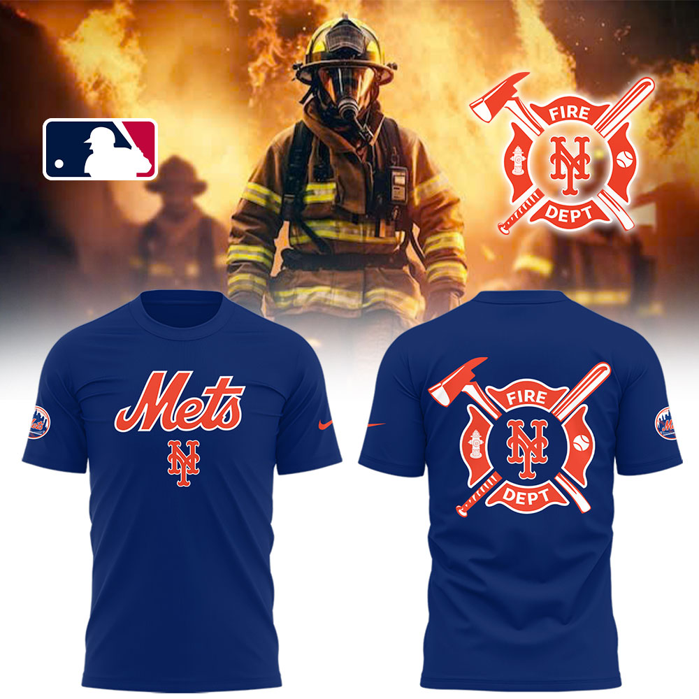 New York Mets x Firefighter Appreciation Night T-Shirt Baseball Mom Gifts - M
