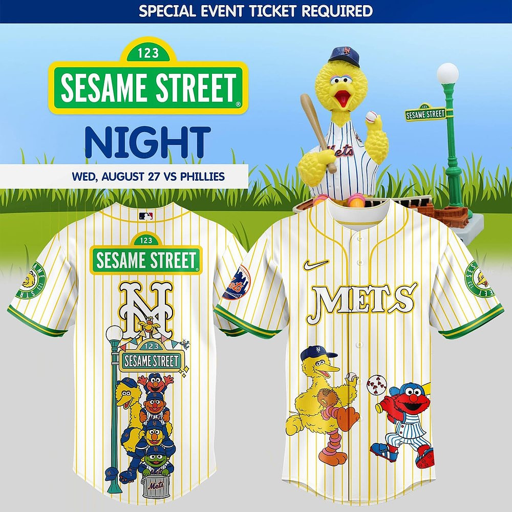New York Mets x Sesame Street Baseball Jersey 2025 - vazava store