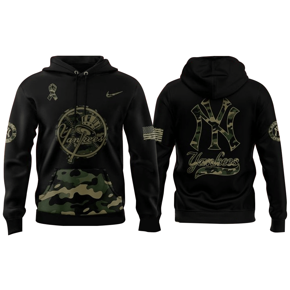 New York Yankees 2025 Military Night Special Camo Hoodie New York Yankees Merch For Fans Gifts