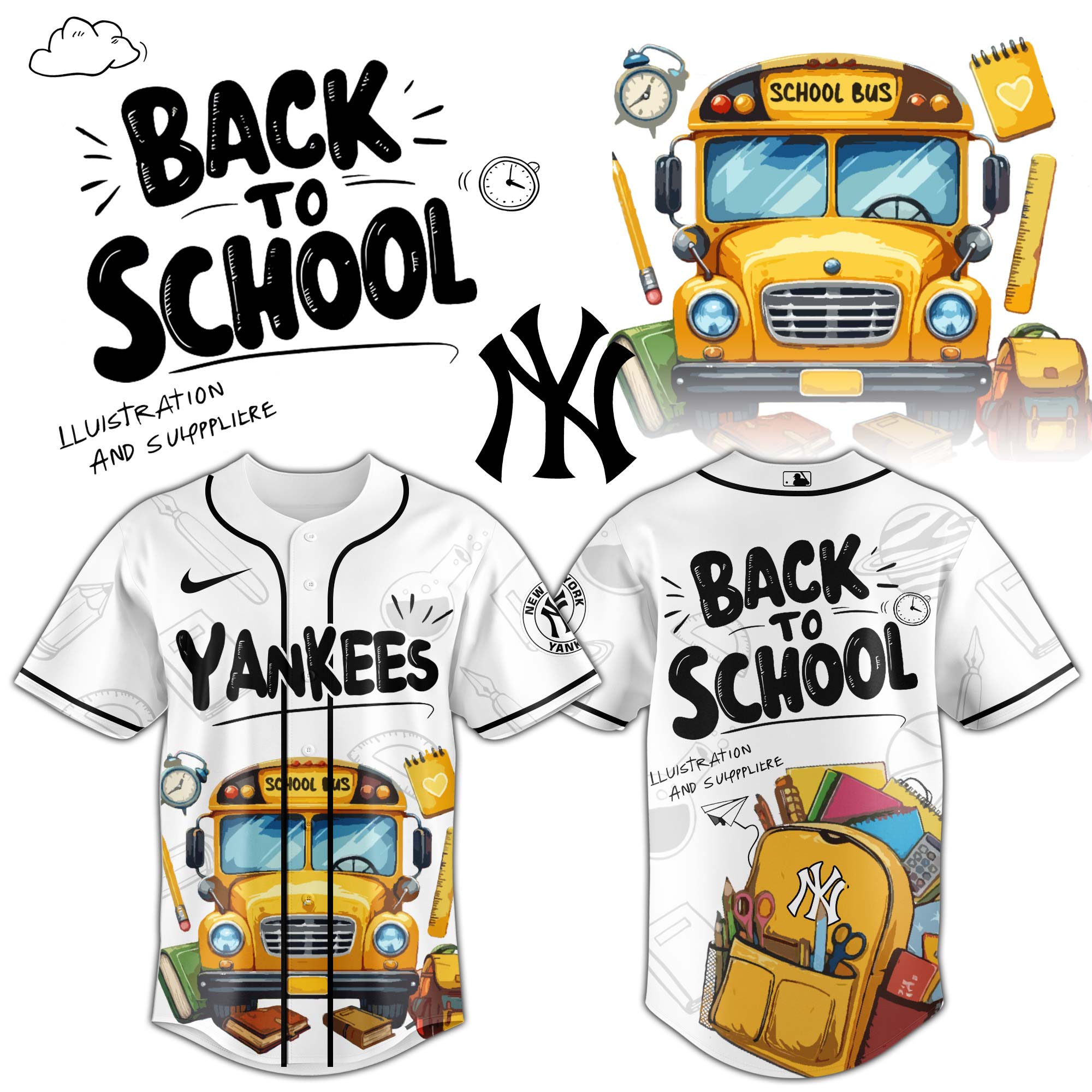New York Yankees MLB x Back To School Personalized Baseball Jersey For Fans