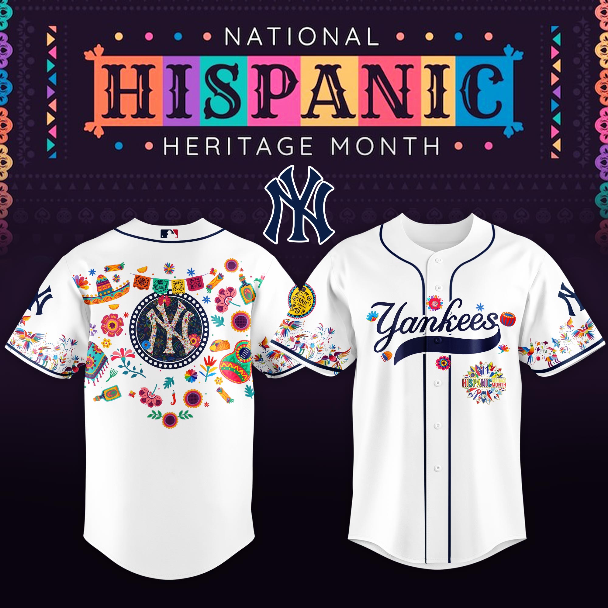 New York Yankees MLB X Hispanic Heritage Personalized Baseball Jersey For Fans