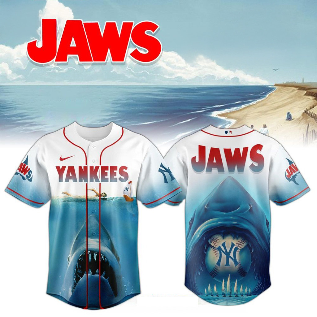 New York Yankees MLB x JAWS 50th Anniversary Jersey 2025 Yankees Merch Gifts For Fans - vazava store