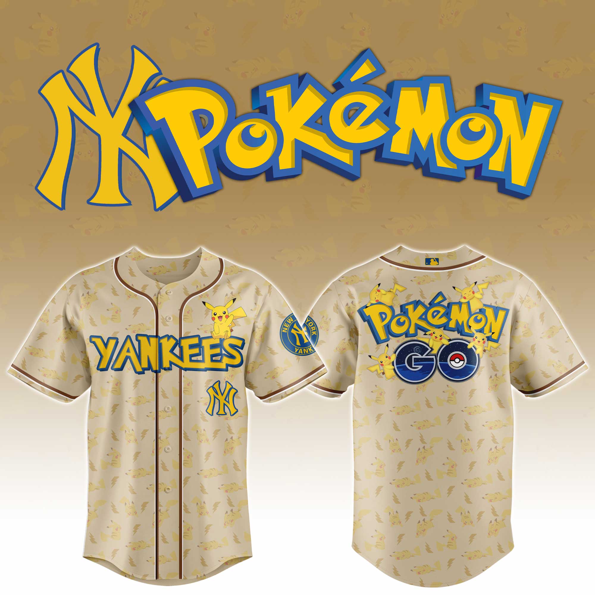 New York Yankees MLB x Pokemon Go Master Personalized Baseball Jersey For Fans