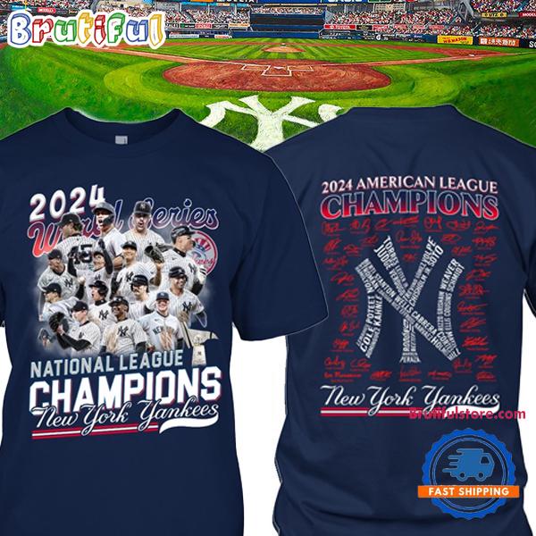 New York Yankees World Series 2024 American League Champions Signature T Shirt
