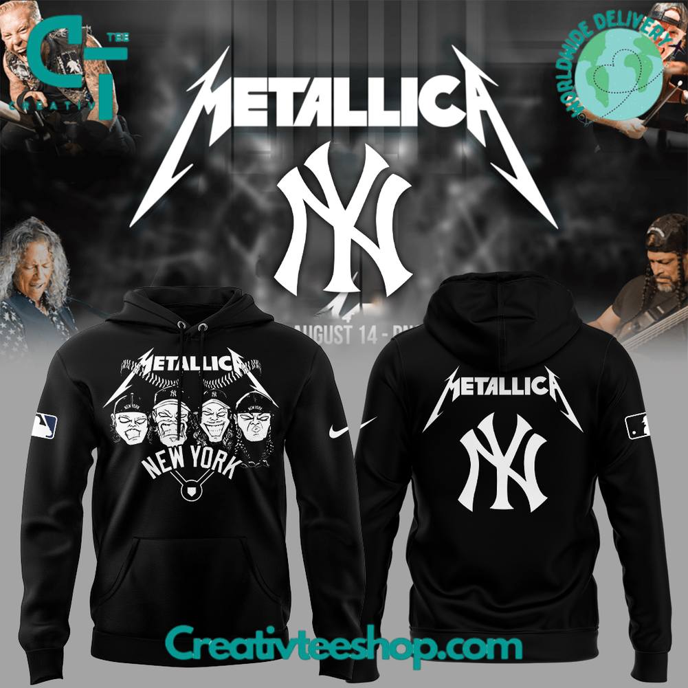 New York Yankees x Metallica Special Black Hoodie