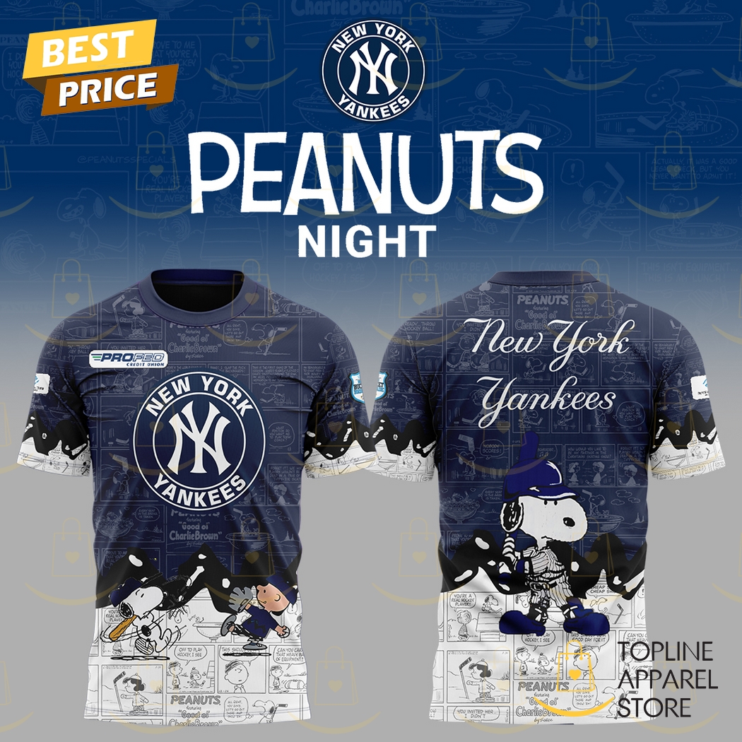 New York Yankees x Peanuts 75th Anniversary 3D T-Shirt Gift For Sport Music Fans