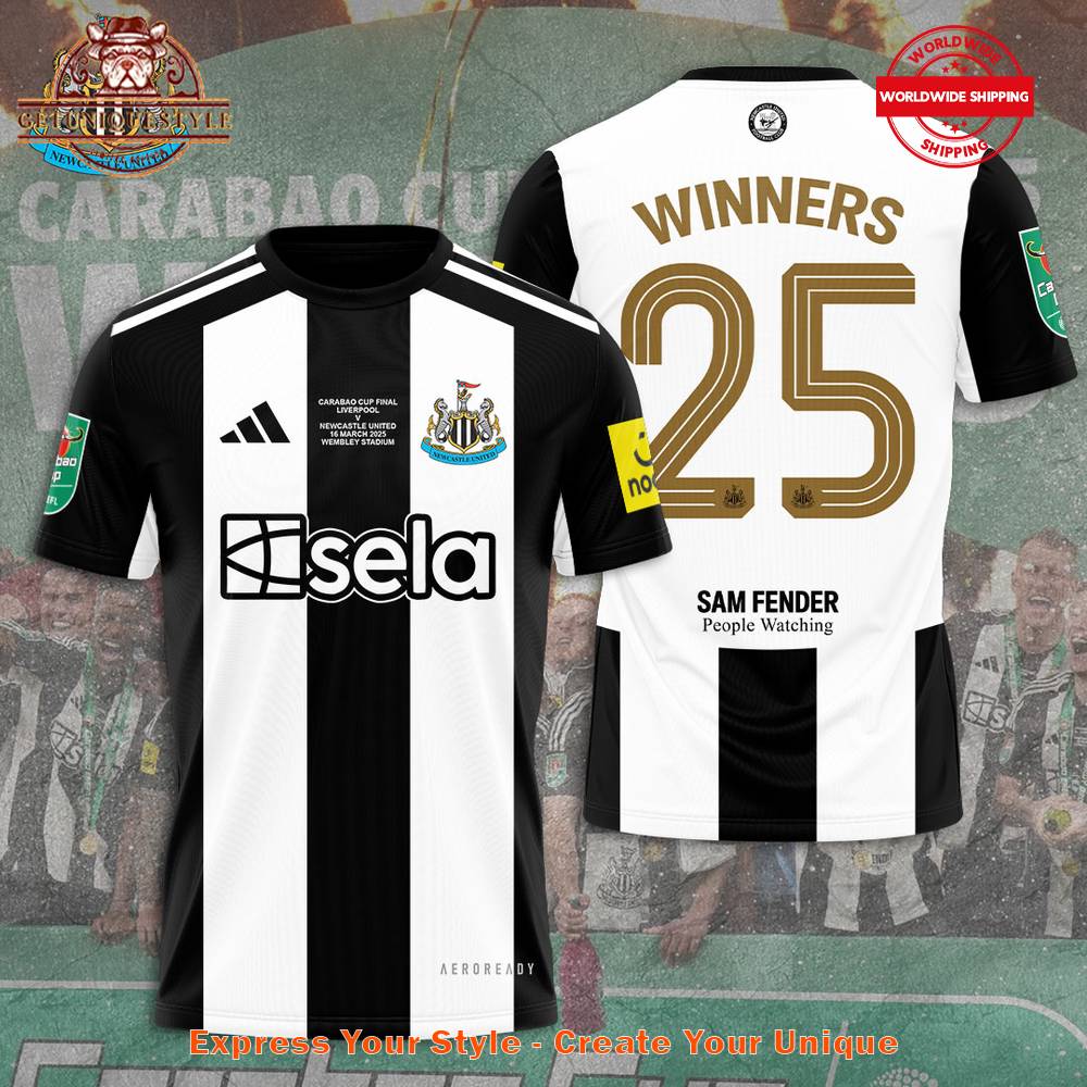 Newcastle United Carabao Cup Champions 2025 Shirt Premium Merchandise