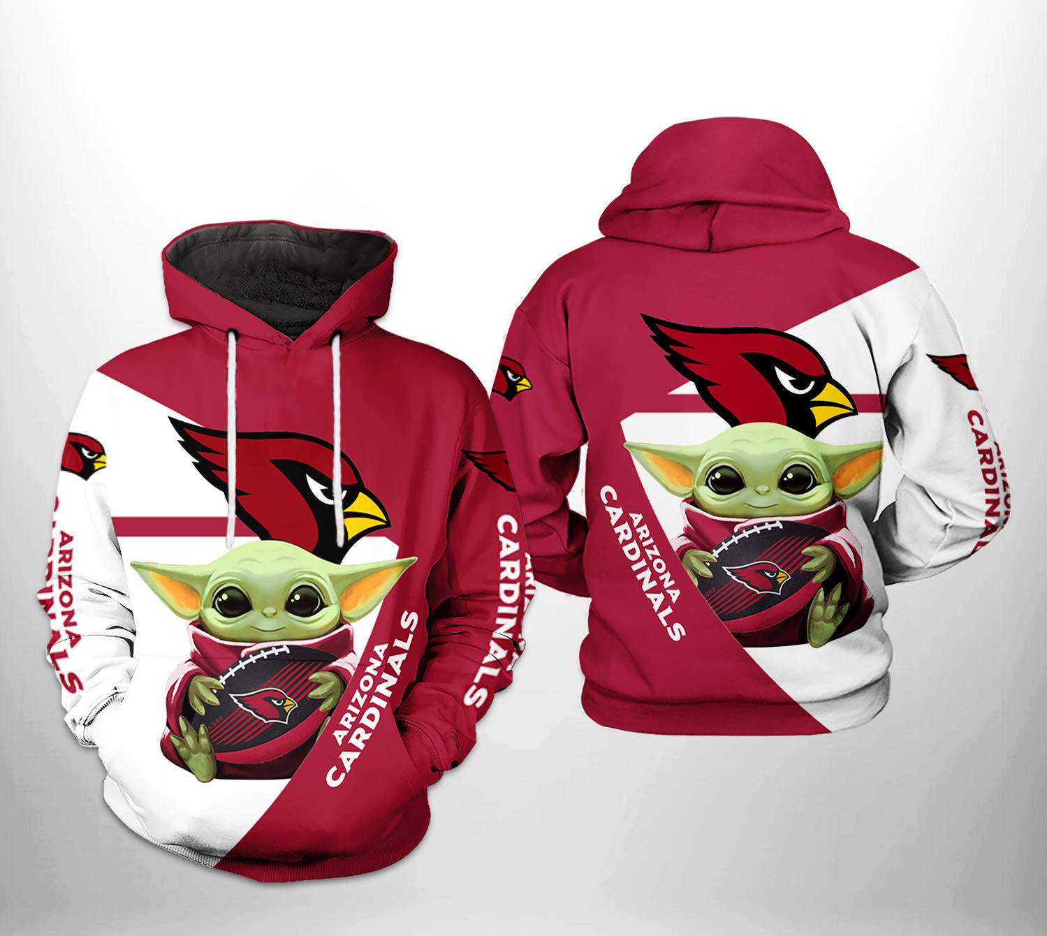 NFL Arizona Cardinals NFL Baby Yoda Team Hoodie  Zip Hoodie