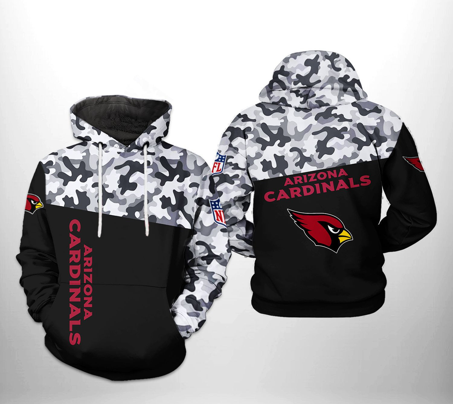 NFL Arizona Cardinals NFL Camo Veteran Team Hoodie  Zip Hoodie