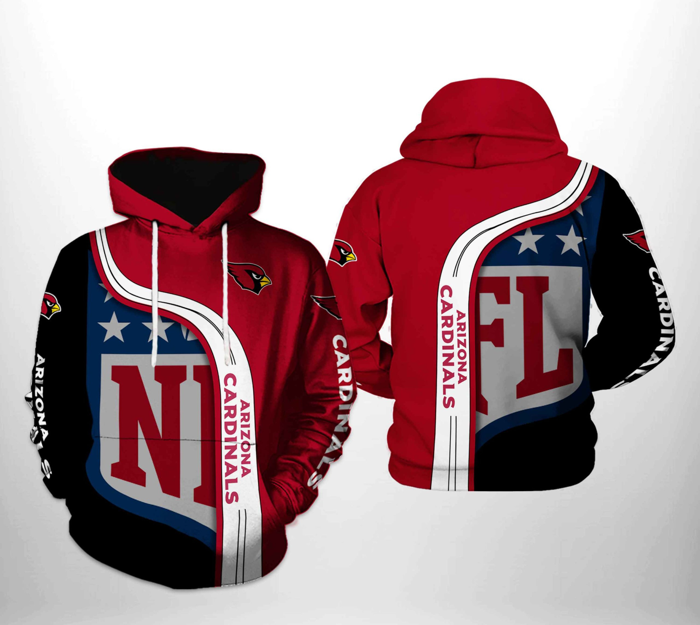NFL Arizona Cardinals NFL Team Hoodie  Zip Hoodie Version 2988