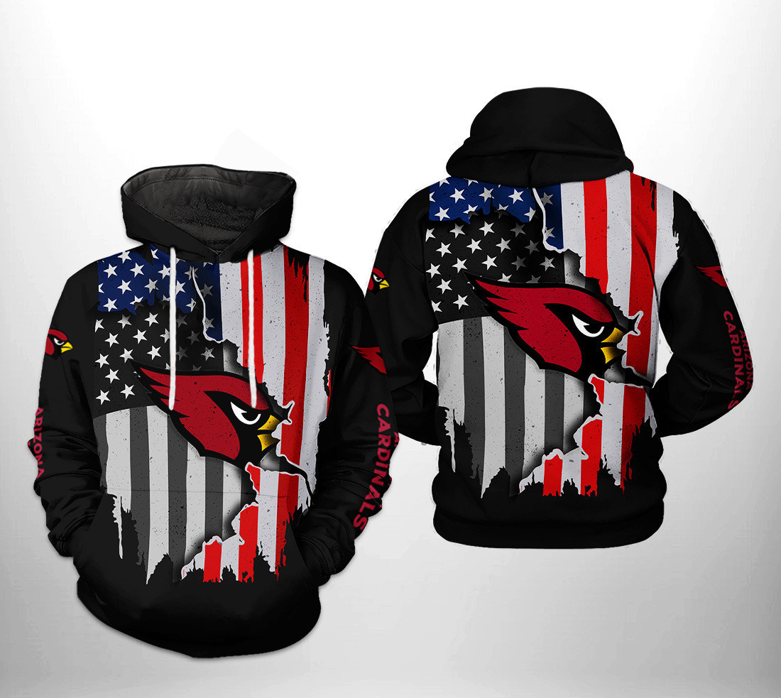 NFL Arizona Cardinals NFL US Flag Team Hoodie  Zip Hoodie Version 2985