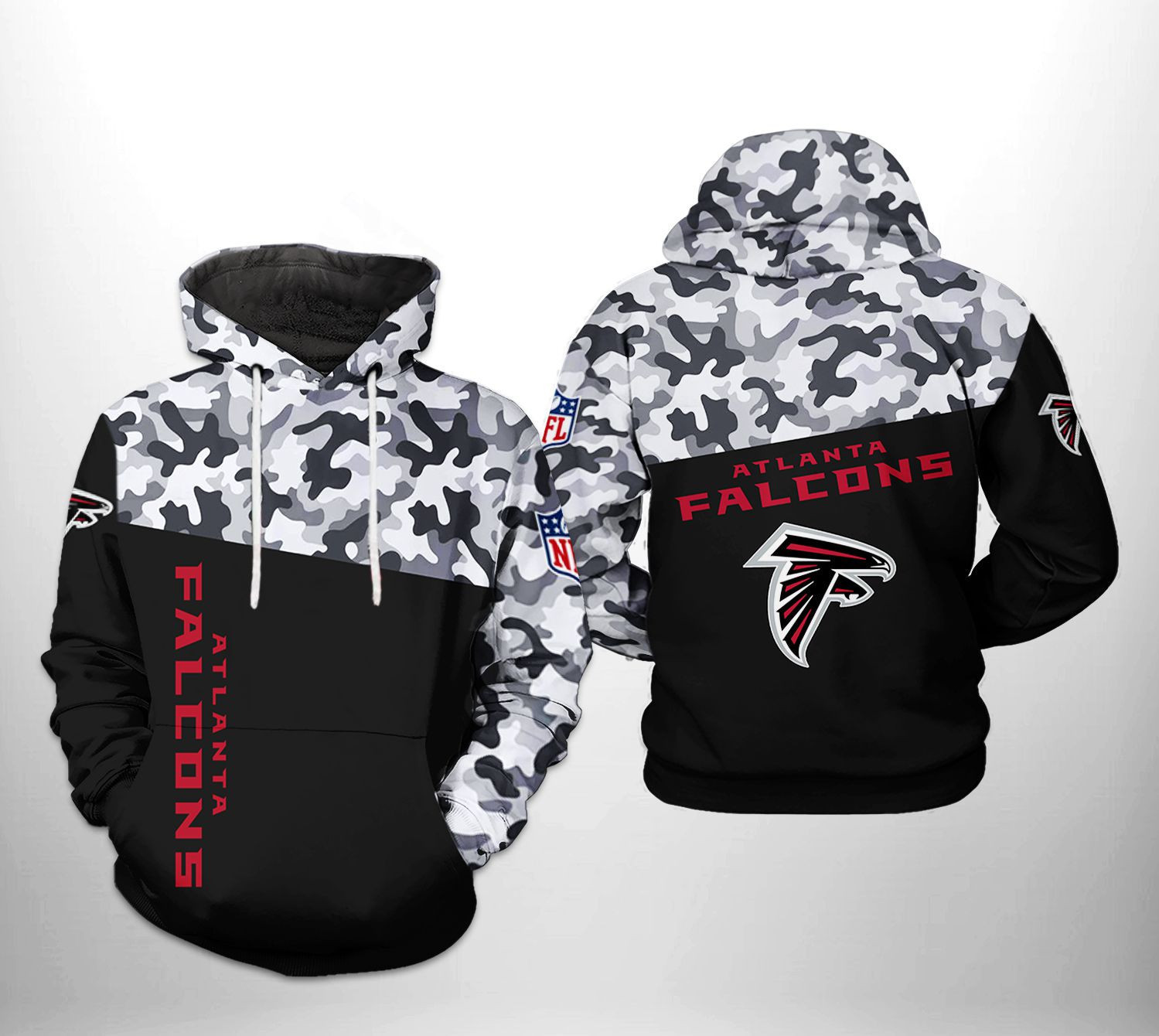 NFL Atlanta Falcons NFL Camo Veteran Team Hoodie  Zip Hoodie