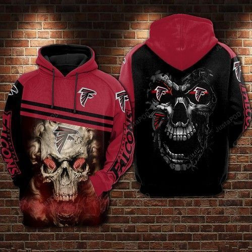 NFL Atlanta Falcons Nfl Football Skull Smoke Hoodie  Zip Hoodie