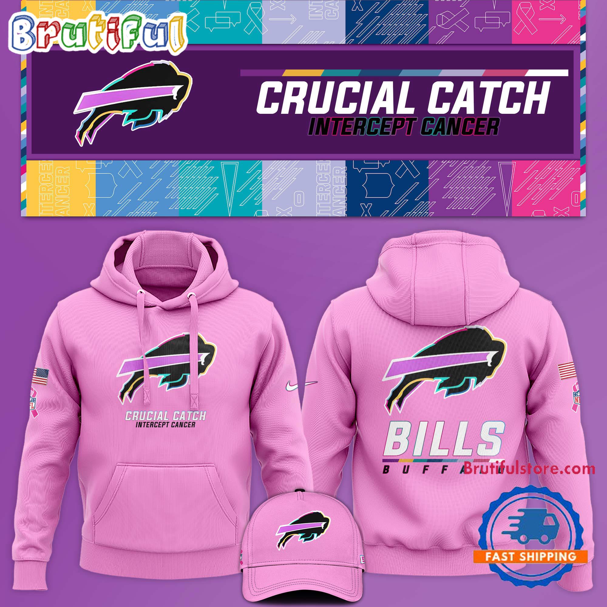 NFL Buffalo Bills Crucial Catch Pink Breast Cancer Awareness Limited Edition Hoodie Gift For Sport Music Fans