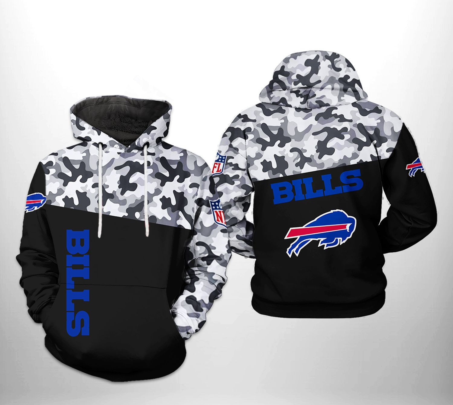 NFL Buffalo Bills NFL Camo Veteran Team Hoodie  Zip Hoodie