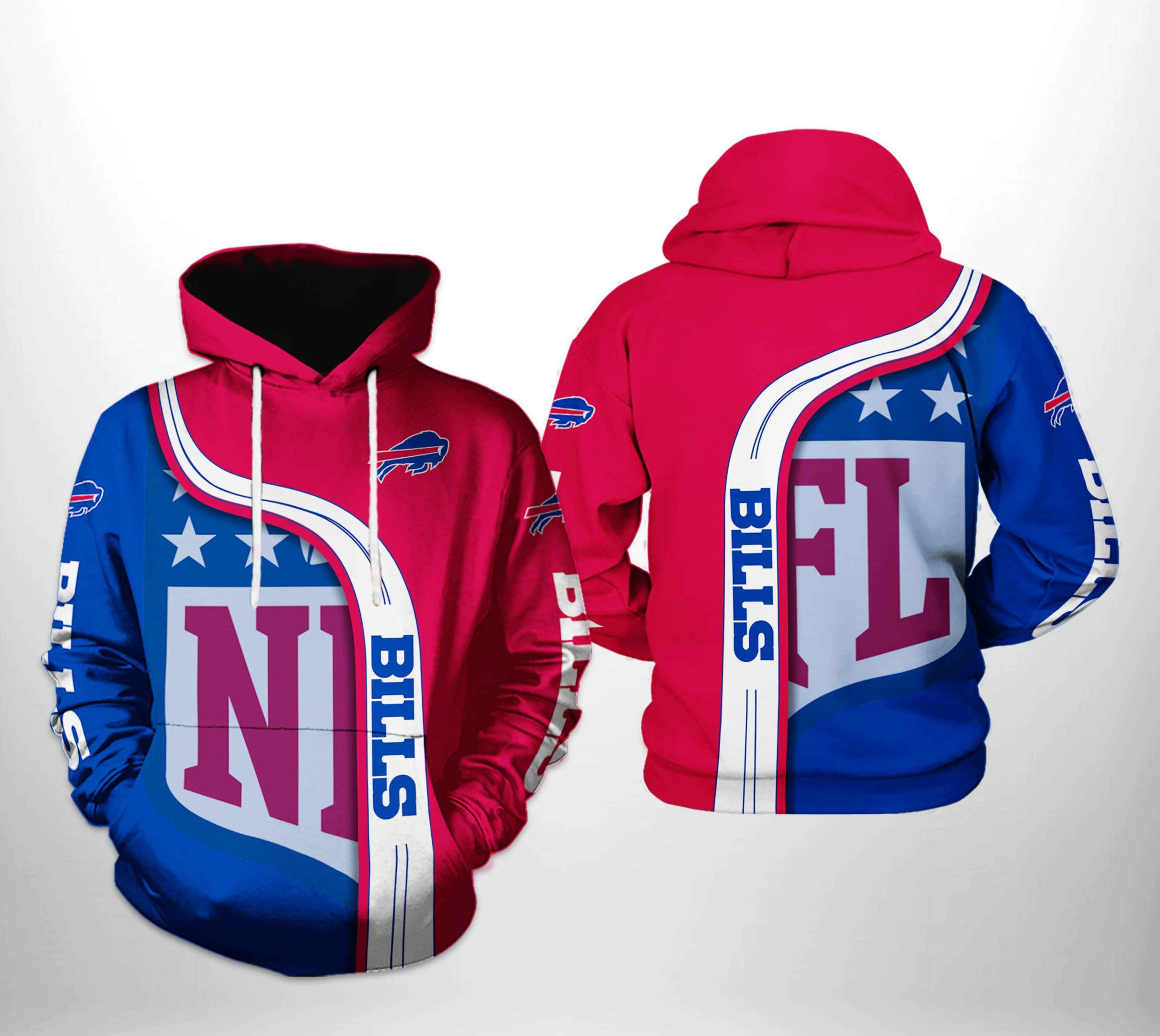 NFL Buffalo Bills NFL Team Hoodie  Zip Hoodie Version 2673