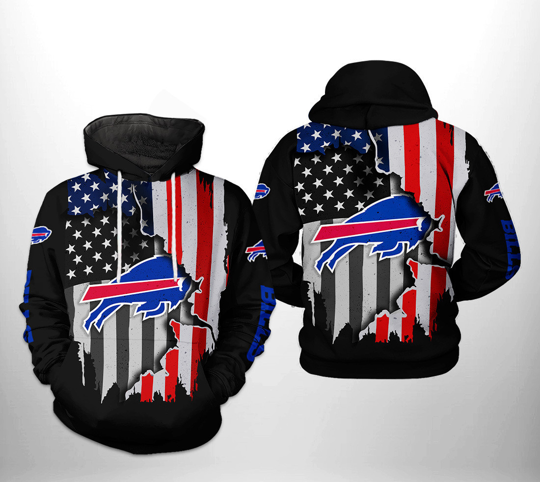 NFL Buffalo Bills NFL US Flag Team Hoodie  Zip Hoodie Version 1157
