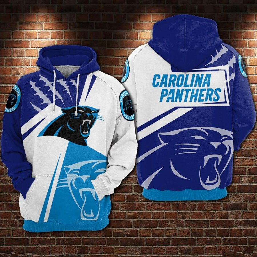 NFL Carolina Panthers Nfl Football Blue White Hoodie  Zip Hoodie
