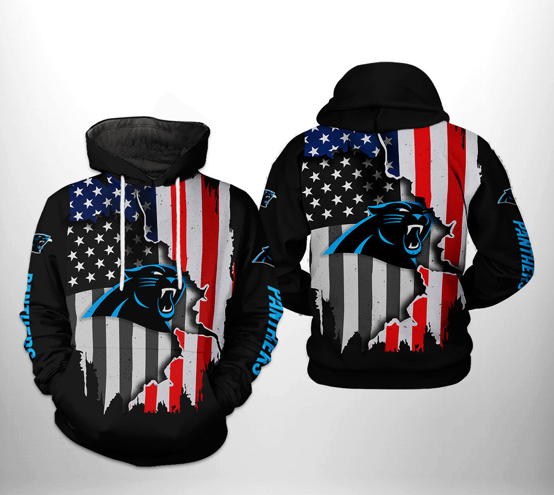 NFL Carolina Panthers NFL US Flag Team Hoodie  Zip Hoodie Version 2557